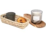 Bohome Living - Panier de Rangement en Osier, Corbeille à pain, Cosmétiques, Câbles, Fait Main (27 x 12cm)