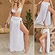 TaleMoon Damen Strand Tuch Sarong Pareo,Sommer Bikini Strandkleid Wickelrock,Beach Sarong Wickeltuch Lang Strandtuch für Strandurlaub,Strandrock mit Badeanzug für Frauen,Weiß