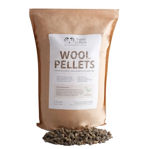 Sheep Unique Wool Pellets Slow-Release Fertiliser and Water Retention Repels Slugs and Snails Natural British Sheep Wool Pellets Nutrient-Rich Suitable for Organic Gardens