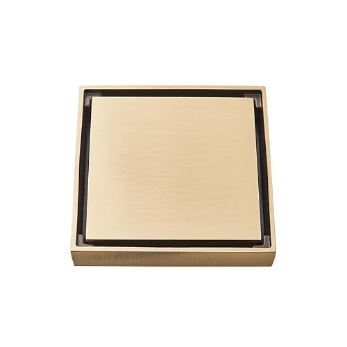 Floor Drain Brushed Gold Square Invisible Bathroom Floor Drain Waste Grate Shower Black Tile Insert