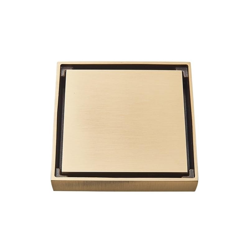 Sumidero Ducha Desagüe de Piso for baño Invisible Cuadrado de Oro Cepillado, Rejilla de desagüe for Ducha, desagüe de Piso Negro, desagüe de inserción for Azulejos Filtro Desague Ducha