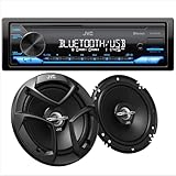 JVC KD-SX27BT Car Stereo with Bluetooth, 100W Digital Media Receiver Plus JVC CS-J620 300W 6.5' CS Series 2-Way Coaxial Car Speakers