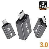 USB C Adapter, Xcords 3-Pack Hi-speed USB-C to USB 3.0 Adapter for USB Type-C Devices Including Samsung S9/S9 plus,S8/S8 Plus,LG G6 G5,MacBook Pro,ChromeBook Pixel,Nexus 5X,Nexus 6P and More(Grey)