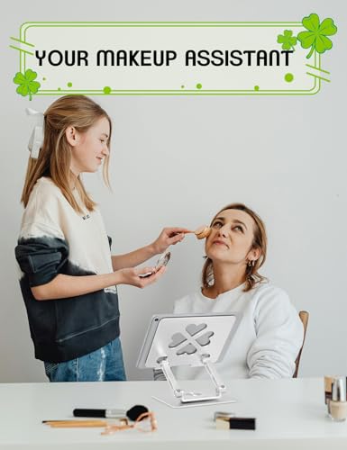 Image of Tablet Stand for iPad,360 Rotating Desktop Holder - Aluminum Adjustable & Foldable Desk Holder for iPad Pro 12.9 /11,Air 10.9,Samsung Tab S9,Portable Home /Office,Gift for Mom,Teens,Silver