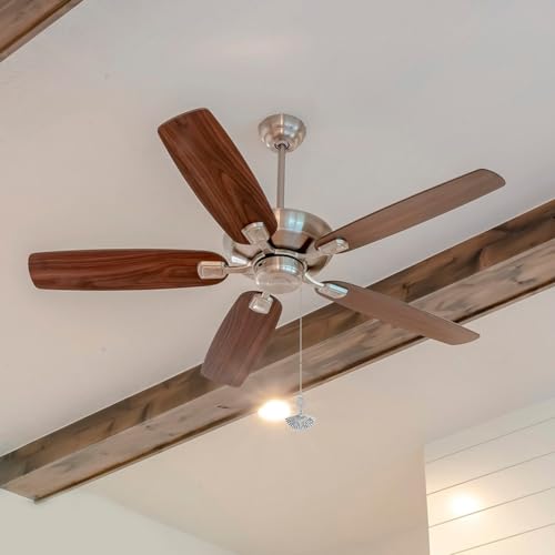 Image of GLOBLELAND 4PCS Platinum Ceiling Fan Pull Chain Ceiling Fan Danglers with Decorative Fan and Bulb Beaded Ball Chain Extenders for Home Decoration