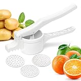 Potato Ricer and Masher with 3 Interchangeable Discs, Large Capacity Labor-saving Handle Great for M