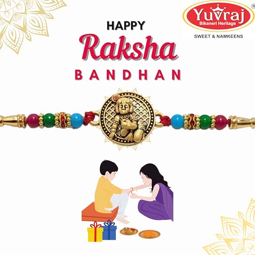 Image of Rakhi Premium Matal plate Bhiya Bhabhi Rakhi set of 7 dsn 3