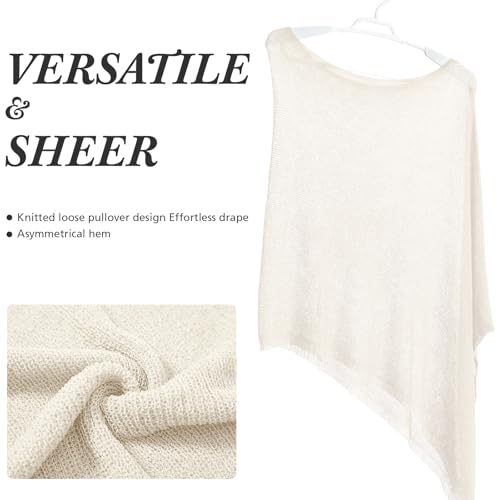Image of Women Sheer Poncho Shrug Summer Sheer Blouse Top Lightweight Poncho Bolero for Evening Dress