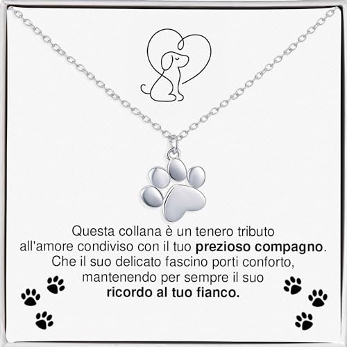 Collana donna ciondolo a forma di zampa di cane amore regalo per lei compleanno natale