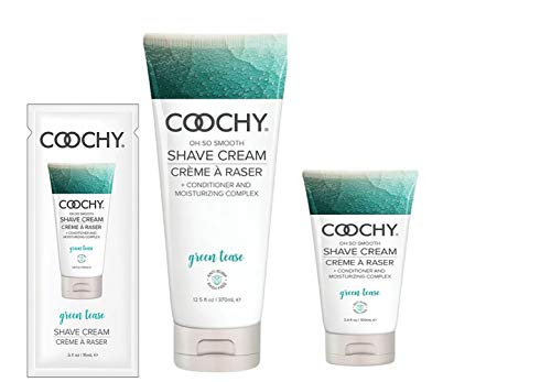Coochy Rash Free Naked Silk Green Tea Water Based Shave Creme (Safe for All Body Parts Including Face and Intimate Areas) - Size 8 Oz (Pack of 2)