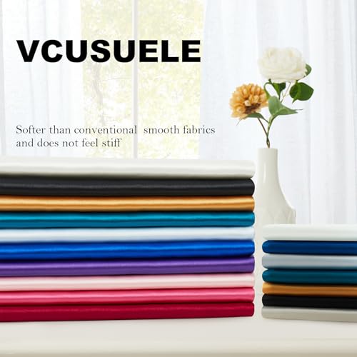 Vcusueler Light Blue Satin Fabric By The Yard thumb #4