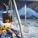 Ti Cooking Spatula Slotted for Turner with Non-Slip Handle, Lightweight Rust-Resistant Kitchen Tool for Camping Picnic Barbecue Outdoor Use, 350x75mm