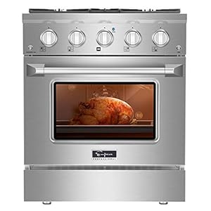 Empava Stainless Steel 30 in. 4.2 cu. ft. Pro-Style Slide-In Single Oven Gas Range with 4 Sealed Ultra High-Low Burners…