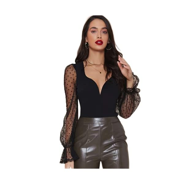 Elyraa Casual Western Stylish Polka Dot Net Top for Jeans Women/Girls Tops - Image 4