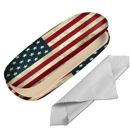 Image of Eyeglasses Case Hard Shell Protective Case for Glasses Eyeglass Box with Cleaning Cloth for Boys Men Man Cute Aesthetic