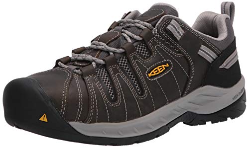 KEEN Utility Men’s Flint 2 Low Height Steel Toe Non Slip Industrial Work Shoes, Gargoyle/Paloma, 7 D (Medium) US