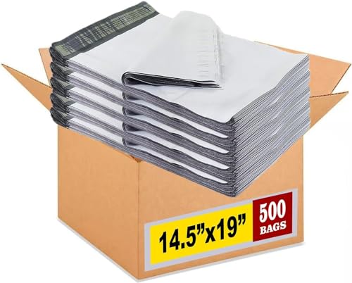iMBAPrice 500 - 14.5x19 Premium Matte Finish White Poly Mailers Envelopes Bags (iMBA-6PM-500)
