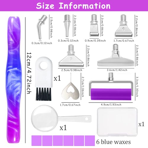 Image of Praise V Do Diamond Painting Art Drill Bead Dot Pick Pen Kit with Screw Stainless Steel Metal Tips Nibs Placers Roller Tool Accessories Ergonomic Stylus for 5D Diamond Paint Nail Art Purple Blue