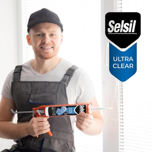 SELSIL Ultra Crystal Clear Mounting Adhesive & Sealant - Indoor & Outdoor Adhesive Tough & Flexible Construction Adhesive, 100% Transparent Bonding and Sealing Waterproof Adhesive (9.8 fl oz/290 mL) - Thumbnail 4