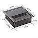 Aluminum Alloy Square Cable Grommet Hole Cover for Desk, 80 mm x 80 mm Brush Cable Organizer, Black and Silver Table Wire Management Cover, Cable Hole(Black)