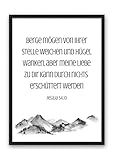Din A4 Kunstdruck ungerahmt - Bibel Spruch - Berge mögen 