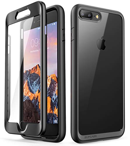 SUPCASE [Unicorn Beetle Style Series] Case for iPhone 8 Plus, Clear Full-Body Rugged Bumper Case with Built-in Screen Protector for iPhone 8 Plus & iPhone 7 Plus (Black)