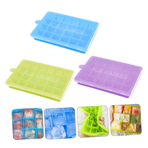 Molde para cubitos de hielo de silicona 3 piezas con tapa miniatura 5