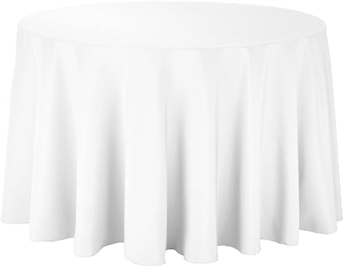 Mantel redondo – Tela de lino de poliéster para bodas, fiestas, banquetes, ocasiones especiales, decoración de restaurantes, eventos corporativos y
