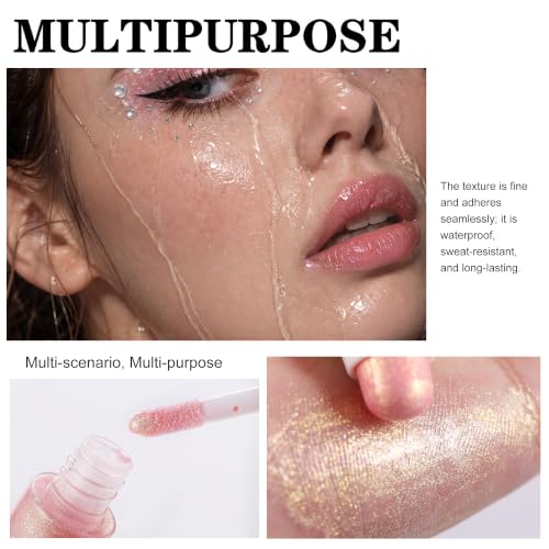 Shimmer Contour Highlighter Stick, Gold 2-in-1 Dual-Ended Cream & Liquid... - Image 4