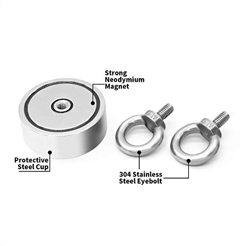image for KYGNE Fishing Magnet Double Sided, 600lbs Pulling Force Super Strong R