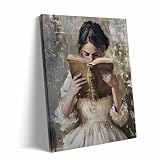 Vintage Framed Painting Canvas Wall Art Decor Romantic - Woman Picture Poster Print, Romantic Impressionist Style, Classic Literary Oil Painting Decoration for Living Room or Bedroom 8X10 inch