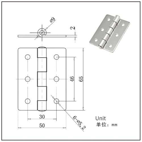 Charnière en acier inoxydable robuste épaisseur renforcée pour machine - 5
