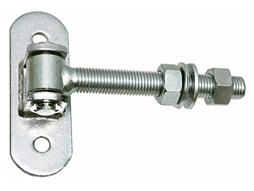 Bisagra de puerta M16, con regulación, con chapa, galvanizada