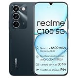 realme C100 5G Smartphone, 4GB+256GB, Pantalla LCD 144Hz 6,5", Batería 6600mAh, Cámara 50MP IA, IP64, Carga Rápida 45W, Dual SIM, AI Boost, Verde (Sin Adaptador)