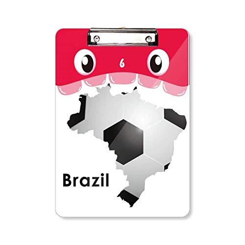 Porte-bloc carte du Brésil A4 support écriture rigide avec clip