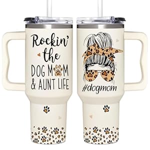 Aunt Gifts - Niece or Nephew Gifts - Mother's Day, Birthday Mug for Aunt & Dog Mom (40oz Travel Coffee Tumbler) Aunt Gifts Niece or Nephew Gifts Mothers Day Birthday Mug for Aunt Dog Mom 40oz Travel Coffee Tumbler