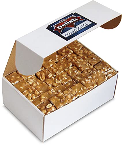 Gourmet Peanut Brittle by It’s Delish, 6 LBS Bulk Box – Old Fashion Style Peanut Brittle in Square Cut Pieces – Sweet & Crunchy Candy in Bulk Great for Holiday, Events, Party Planners – Kosher Parve