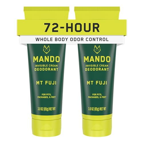 Mando Whole Body Deodorant For Men - Invisible Cream - 72 Hour Odor Control - Aluminum Free, Baking...
