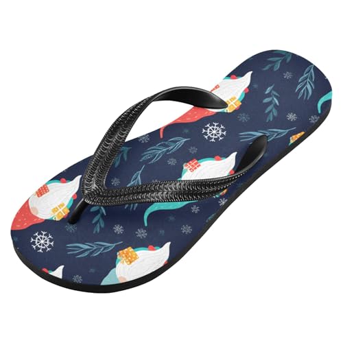 Burbuja Scandinavian Christmas Gnomes Flip Flops for Women Men, Soft Thong Sandals Rubber Slippers for Pool Beach Essentials2