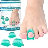 Byehambuni Hammer Toe Straightener, 6 Pack Hammer Toe Corrector for Women, Gel Toe Splints, for Curled, Crooked, Bent, Claw, Hammertoes, for Women and Men, 3 Different Sizes (Green)