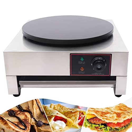 CNCEST Commercial Nonstick Crepe Maker Machine with 1.7kw Power and 16