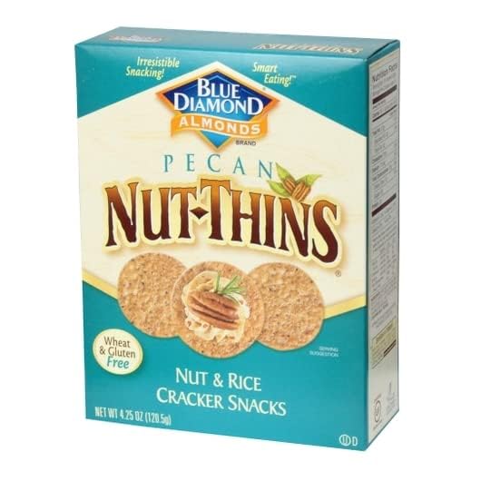 Pecan Nut-Thin Crackers (12 Boxes of 4.25oz) by Blue Diamond Almonds – 4.25 Ounce (Pack of 12), Pack of 12, Model 041570044285