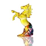 KRISININE Crystal Horse Figurine Handmade Glass Horse Animals Collectible Figurines Paperweight Decor for Home Office Table (Gradient Color)