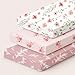 Civarua Kids Baby Delight Bassinet Sheets 33x20 for Newton,Airclub,Maxi COSI,Angelbliss,Dream on Me,Mika,Harppa,Amke,ezebaby Rectangle Bassinet Mattress - Pink Floral 3 Pack Girl