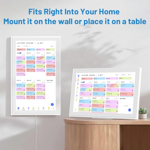 Image of 21.5 inch Smart Wall Calendar 2026 Planner & Chore Chart, Touchscreen | Touchscreen Display Electronic Calendar, Wall & Desk Mount, Wi-Fi Sync, Wall Planner, Kitchen & Office Use, Gifts for Mom