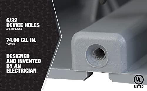 Southwire Msb4G Four Gang Device Box With Depth Adjustable, Heavy Duty 42Lb , Gray #TOP4