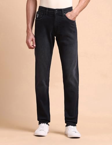 Image of U.S. Polo ASSN. Denim Jeans for Men - Slim Tapered Fit, Mens Jeans for Office & Regular Wear