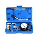 Compression Tester, 8pcs Engine Compression Tester kit Professional Petrol Gas Engine Cylinder Pressure Gauge 0-300 PSI Automotive Tool for Motorcycle Car Truck (Blue)