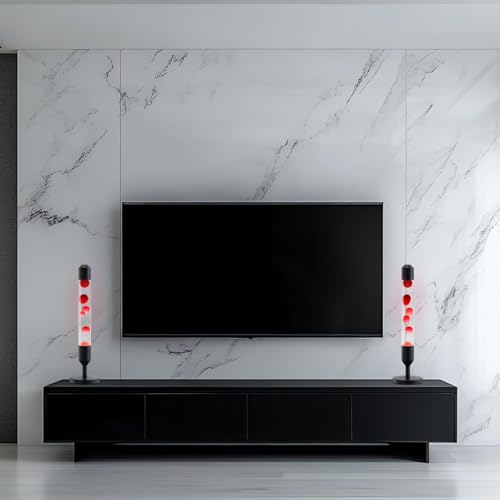 Image of Kyzfy 24.4-Inch Relaxing Liquid Motion Lamps,Magma Lamps, Home Decor Living Room Office Bedroom Lamp (Red Wax White Water /Black)