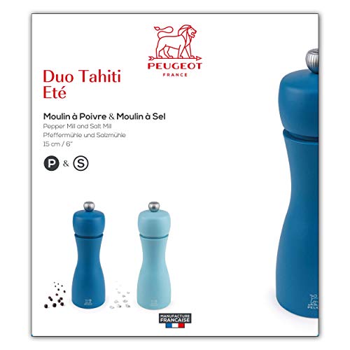 Conjunto de moedores de sal e pimenta Peugeot Tahiti DUO de 15 cm, 2 tons de azul (2/33279) 4 41B+ojl+EsL